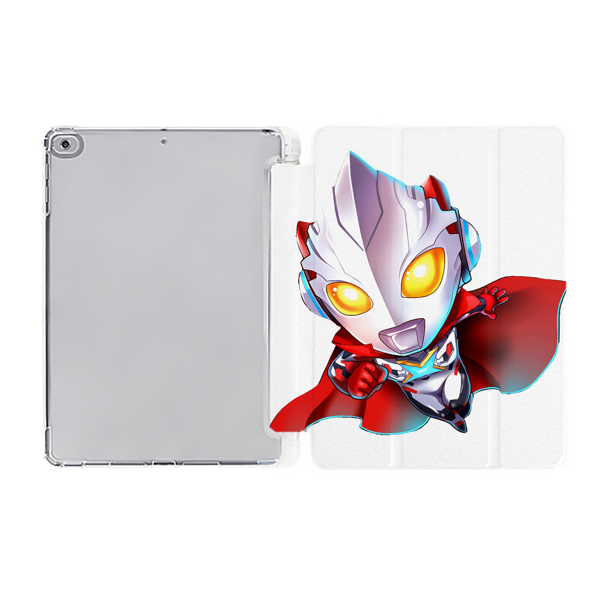 （画像用） ウルトラマン Ultraman IPad ケース ペン収納付き 三つ折りスタンド PUレザー×シリコン 対応機種9.5/10.5/10.9インチ